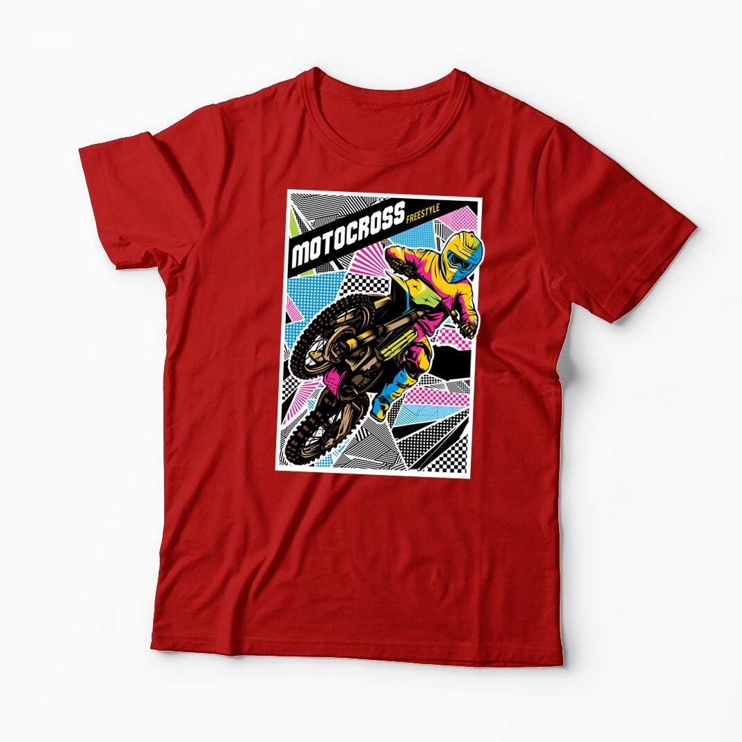 Tricou Personalizat Motocross Freestyle - Bărbați-Roșu