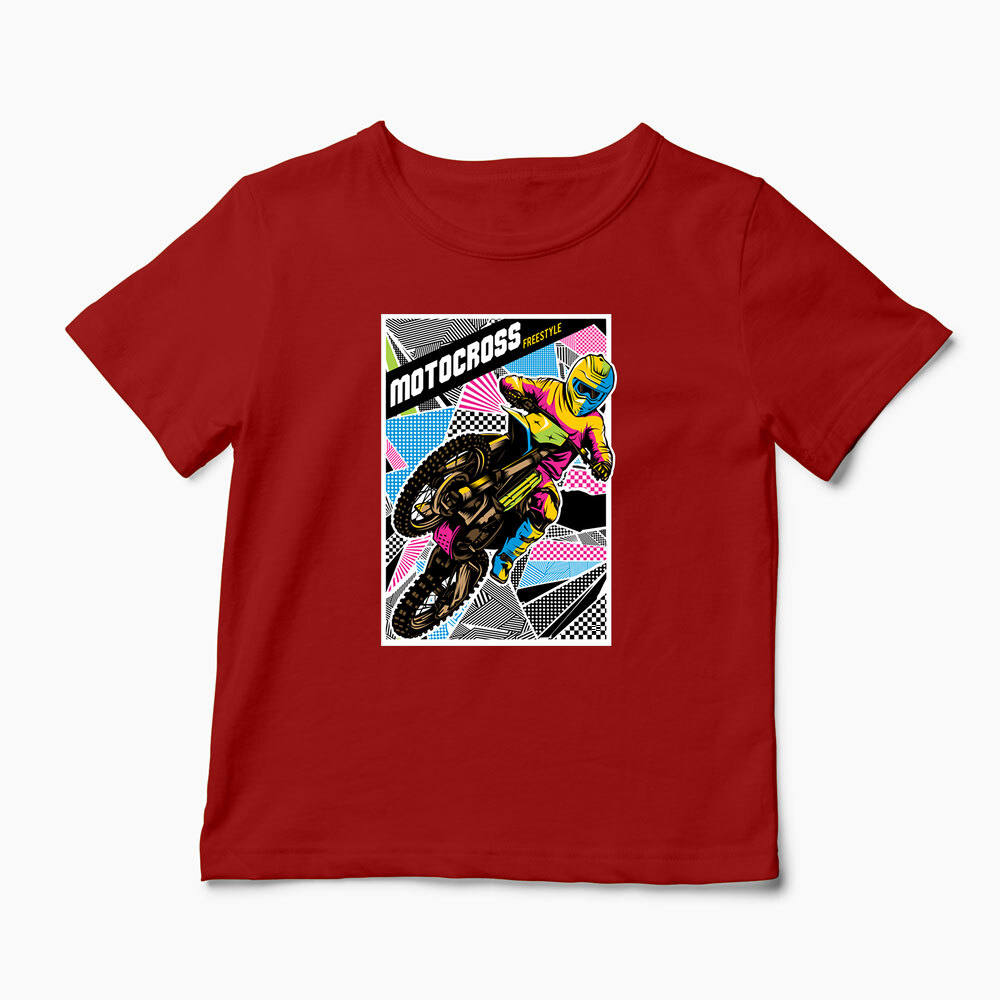 Tricou Personalizat Motocross Freestyle - Copii-Roșu