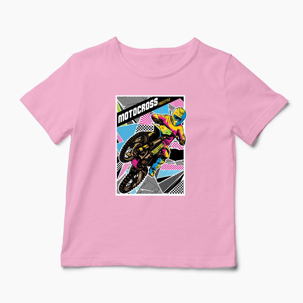 Tricou Personalizat Motocross Freestyle - Copii-Roz