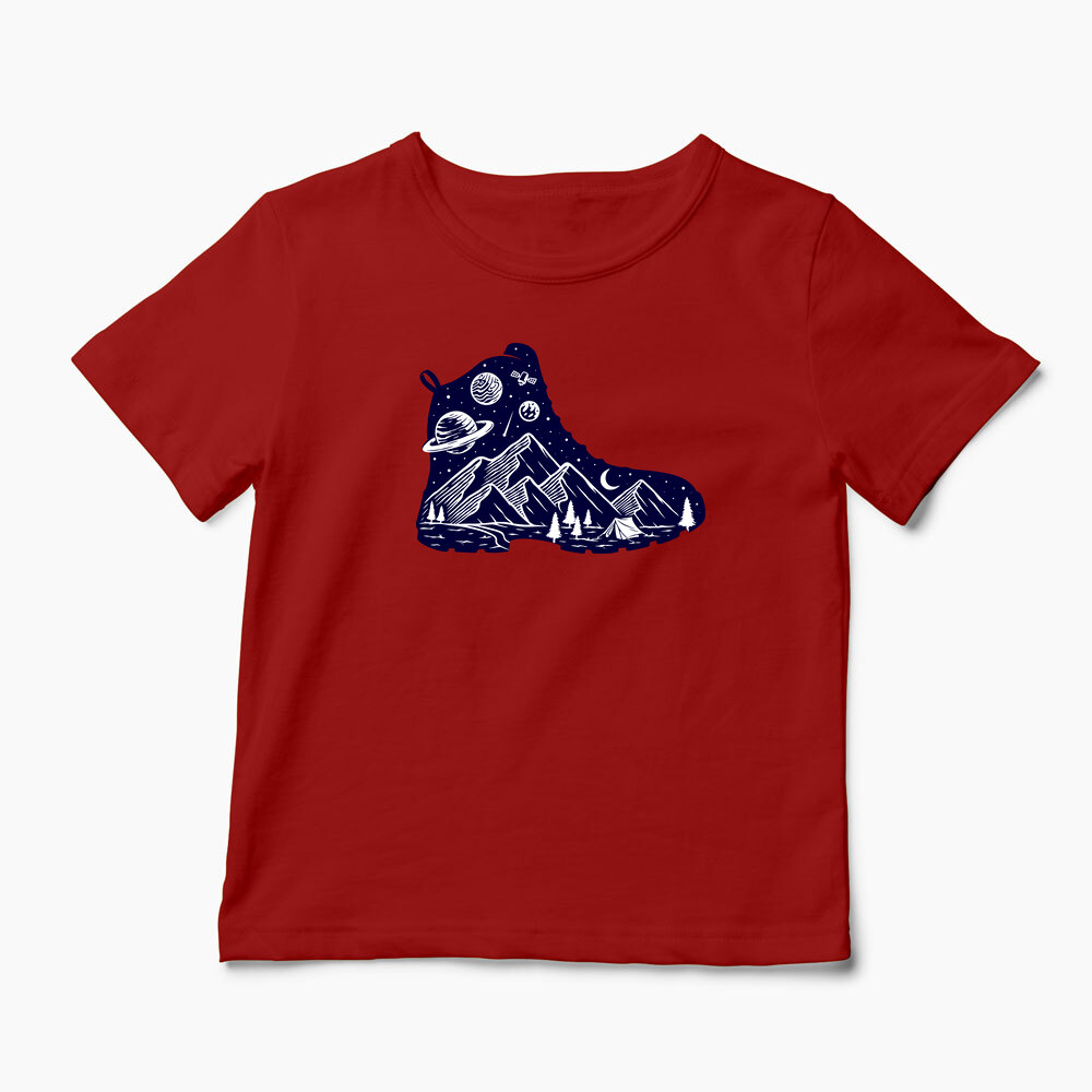 Tricou Personalizat Pas Spre Natură - Step To Nature - Copii-Roșu