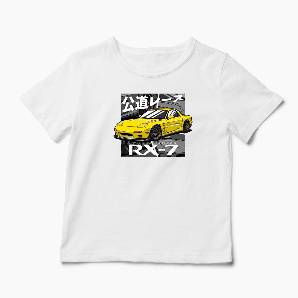 Tricou Personalizat Pasionați Mazda RX7 - Copii-Alb