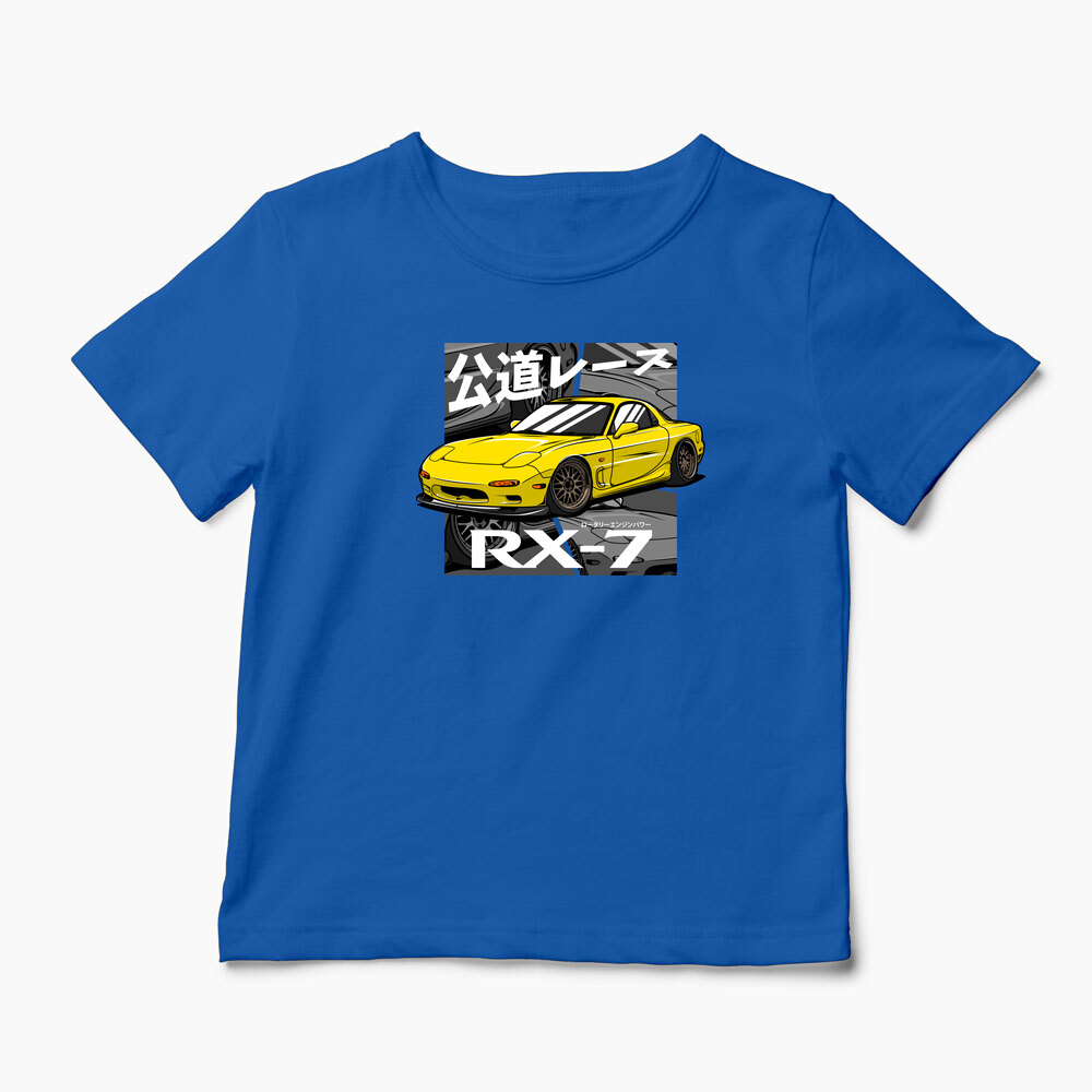 Tricou Personalizat Pasionați Mazda RX7 - Copii-Albastru Regal