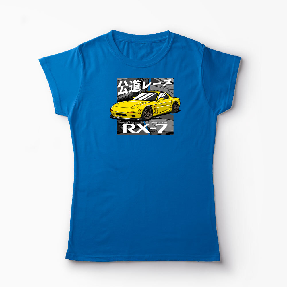 Tricou Personalizat Pasionați Mazda RX7 - Femei-Albastru Regal