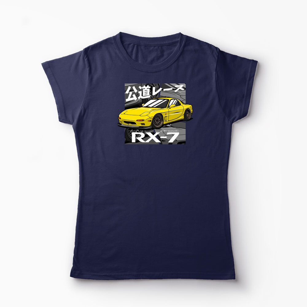 Tricou Personalizat Pasionați Mazda RX7 - Femei-Bleumarin