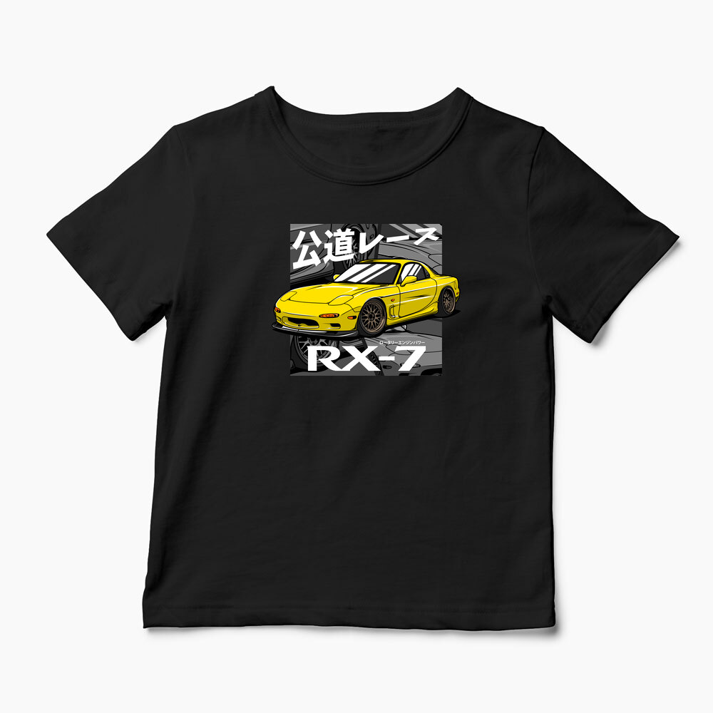 Tricou Personalizat Pasionați Mazda RX7 - Copii-Negru