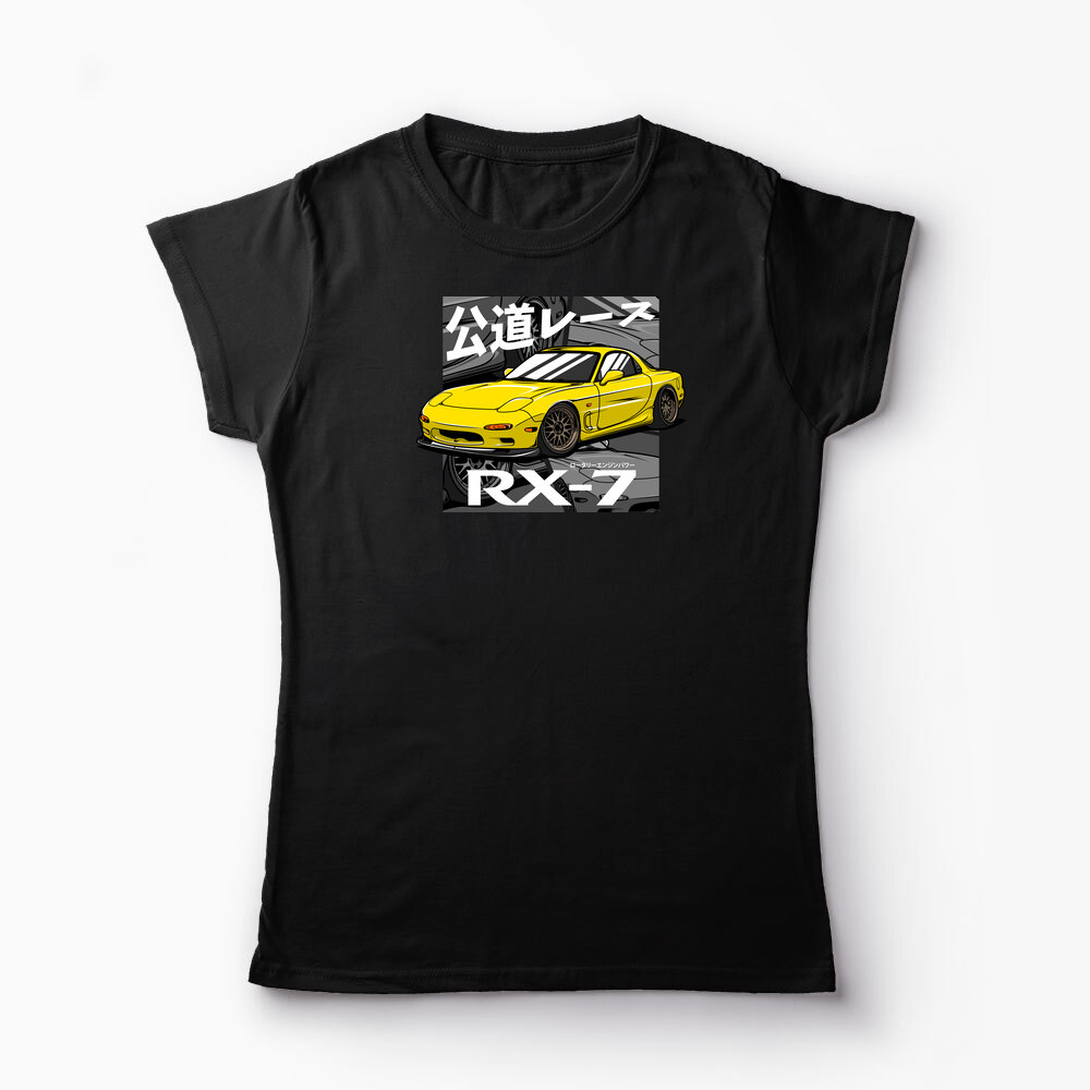 Tricou Personalizat Pasionați Mazda RX7 - Femei-Negru