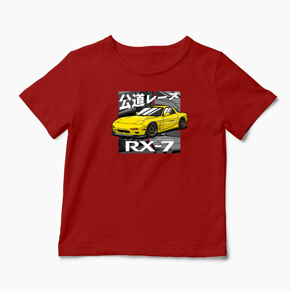 Tricou Personalizat Pasionați Mazda RX7 - Copii-Roșu