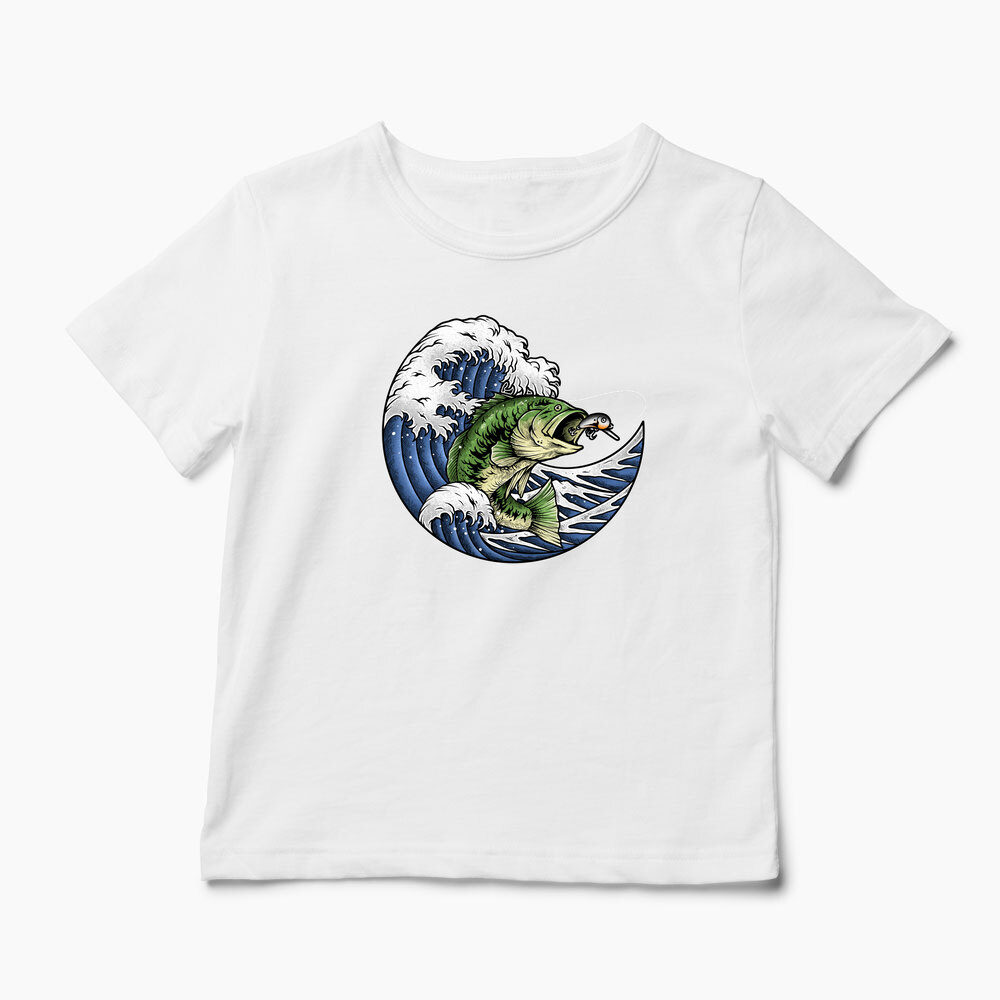 Tricou Personalizat Pescuit Biban - Copii-Alb
