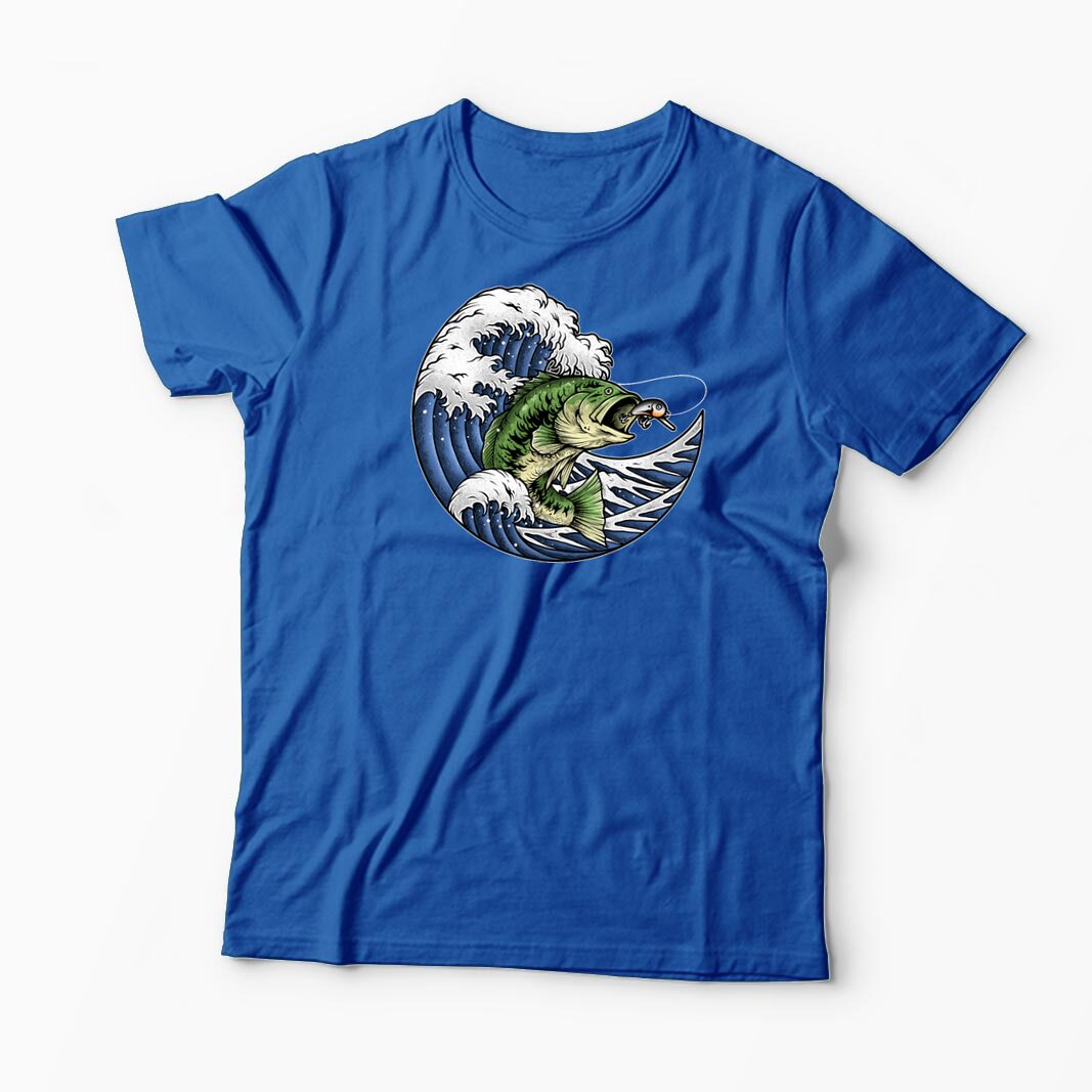 Tricou Personalizat Pescuit Biban - Bărbați-Albastru Regal