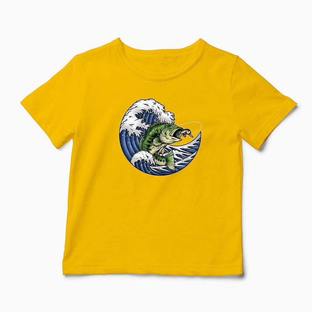 Tricou Personalizat Pescuit Biban - Copii-Galben