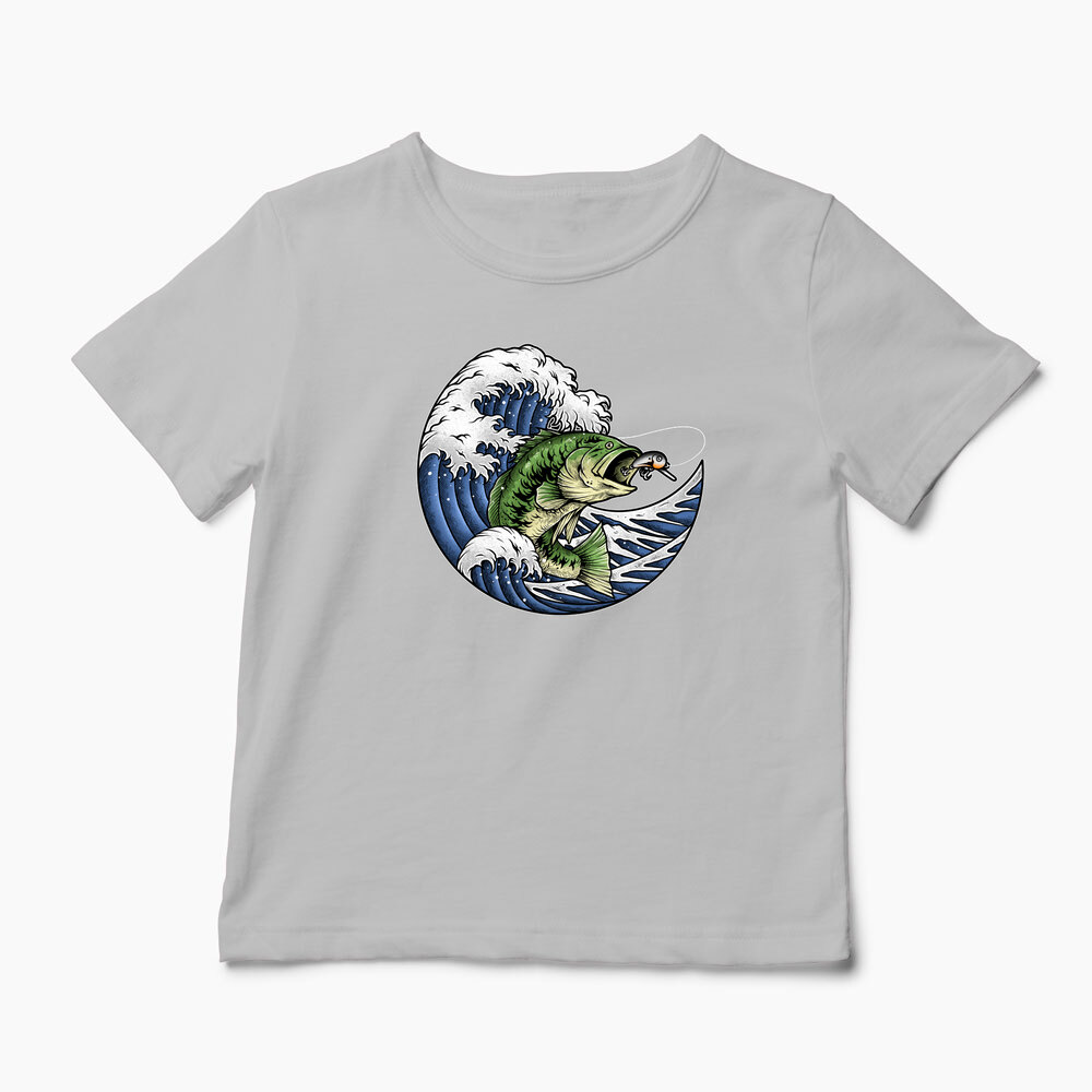 Tricou Personalizat Pescuit Biban - Copii-Gri