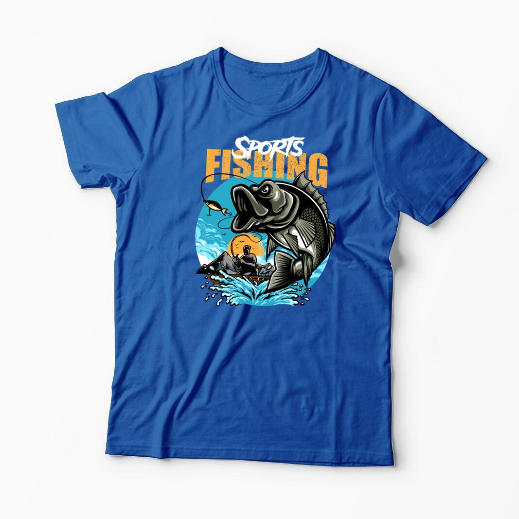 Tricou Personalizat Pescuit Sportiv - Bărbați-Albastru Regal
