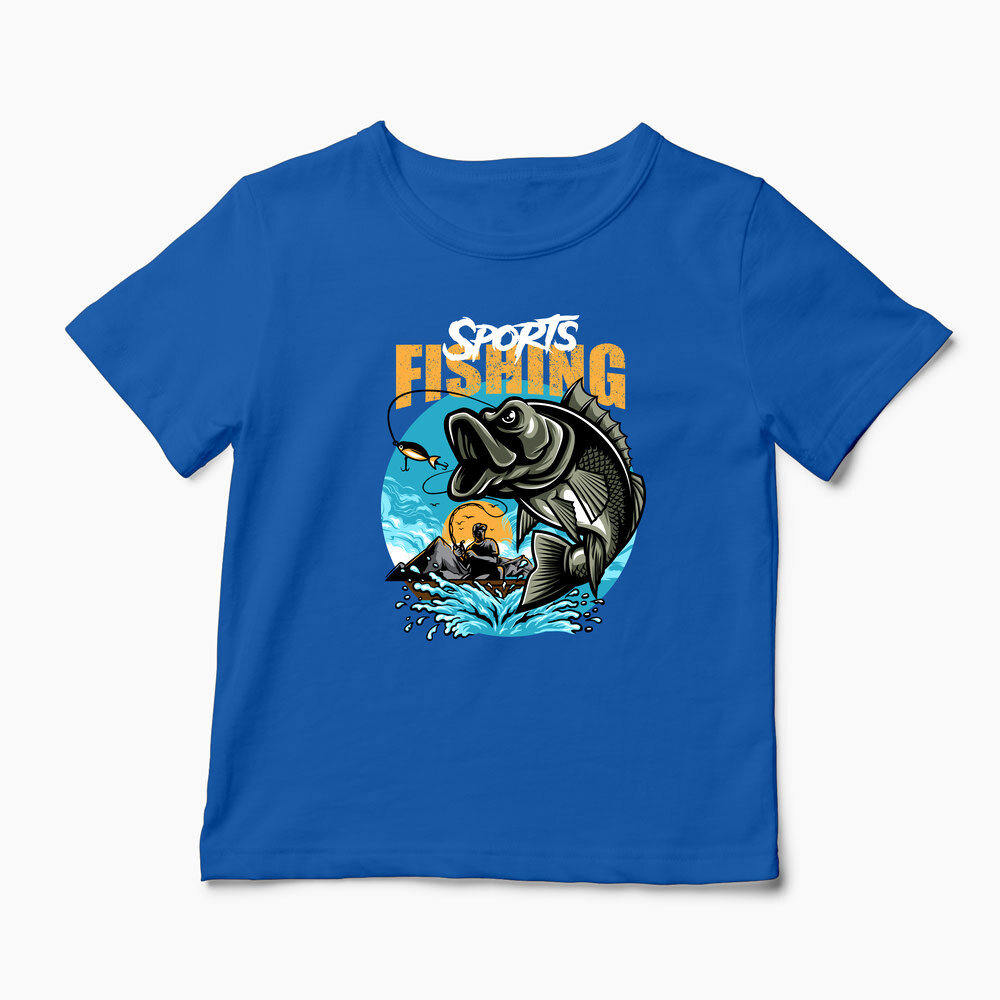 Tricou Personalizat Pescuit Sportiv - Copii-Albastru Regal