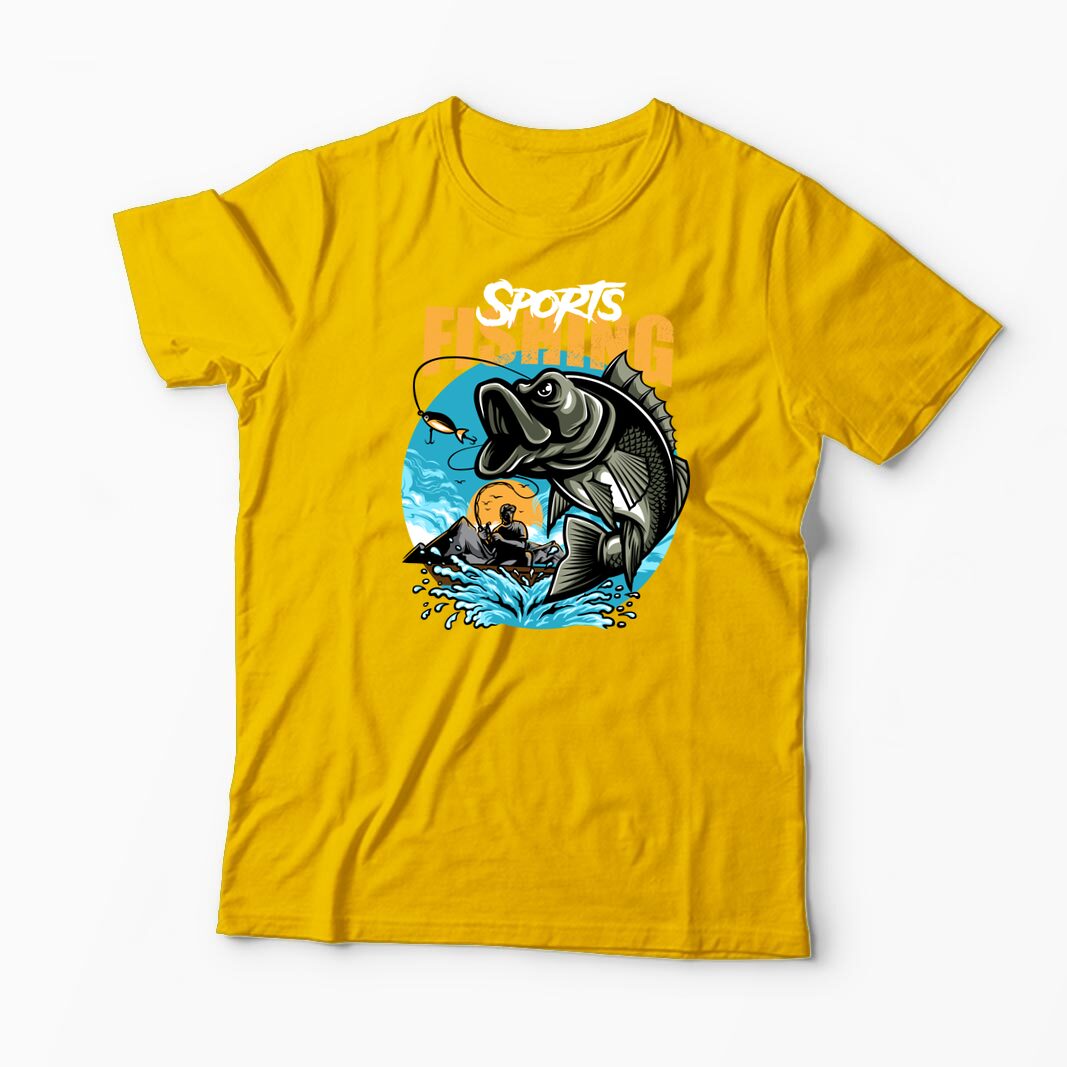 Tricou Personalizat Pescuit Sportiv - Bărbați-Galben