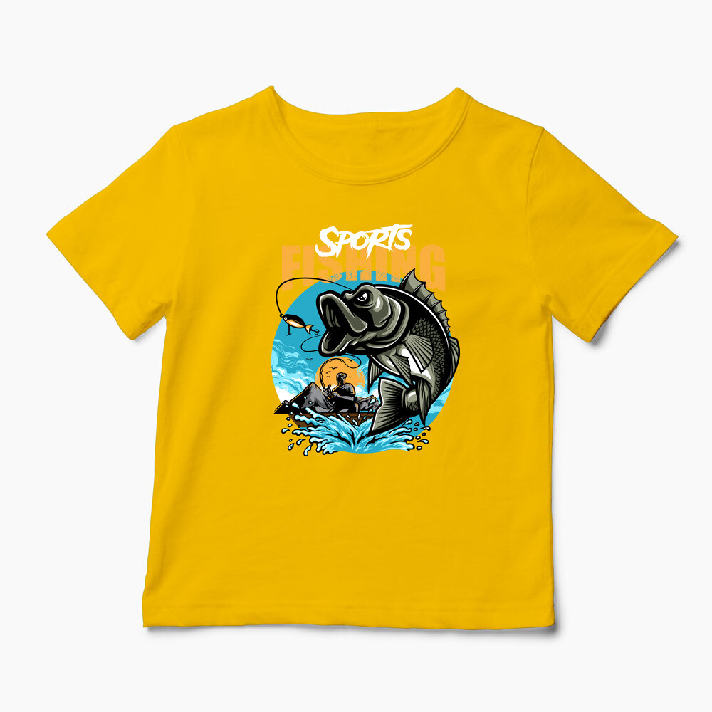 Tricou Personalizat Pescuit Sportiv - Copii-Galben