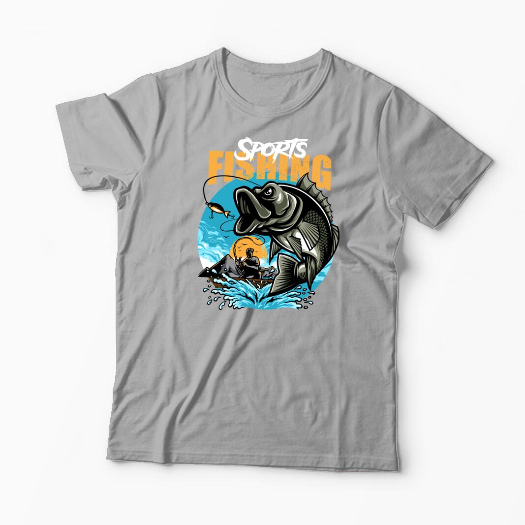 Tricou Personalizat Pescuit Sportiv - Bărbați-Gri