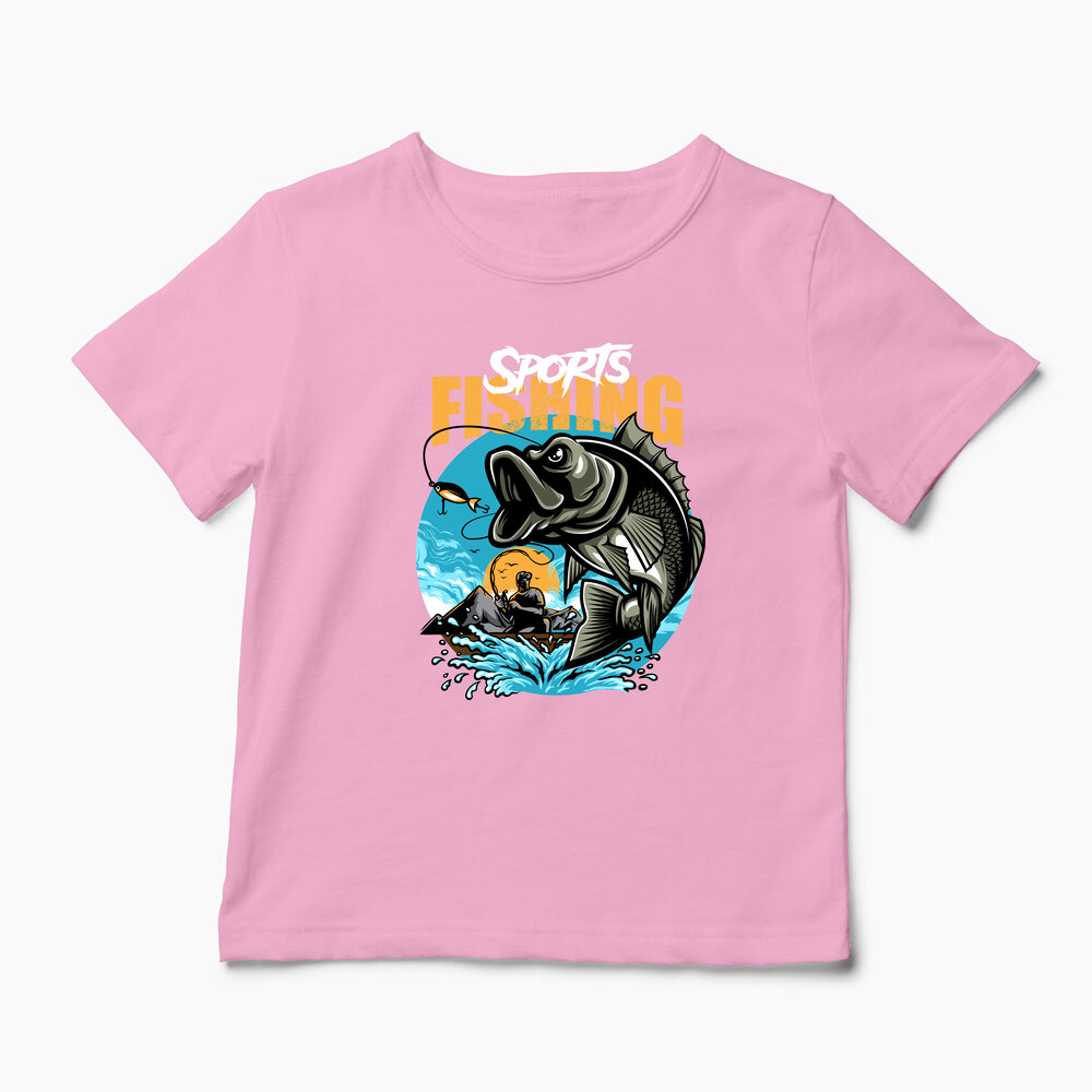 Tricou Personalizat Pescuit Sportiv - Copii-Roz