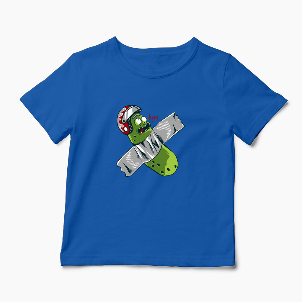 Tricou Personalizat Pickle Rick Taped Art - Rick and Morty - Copii-Albastru Regal