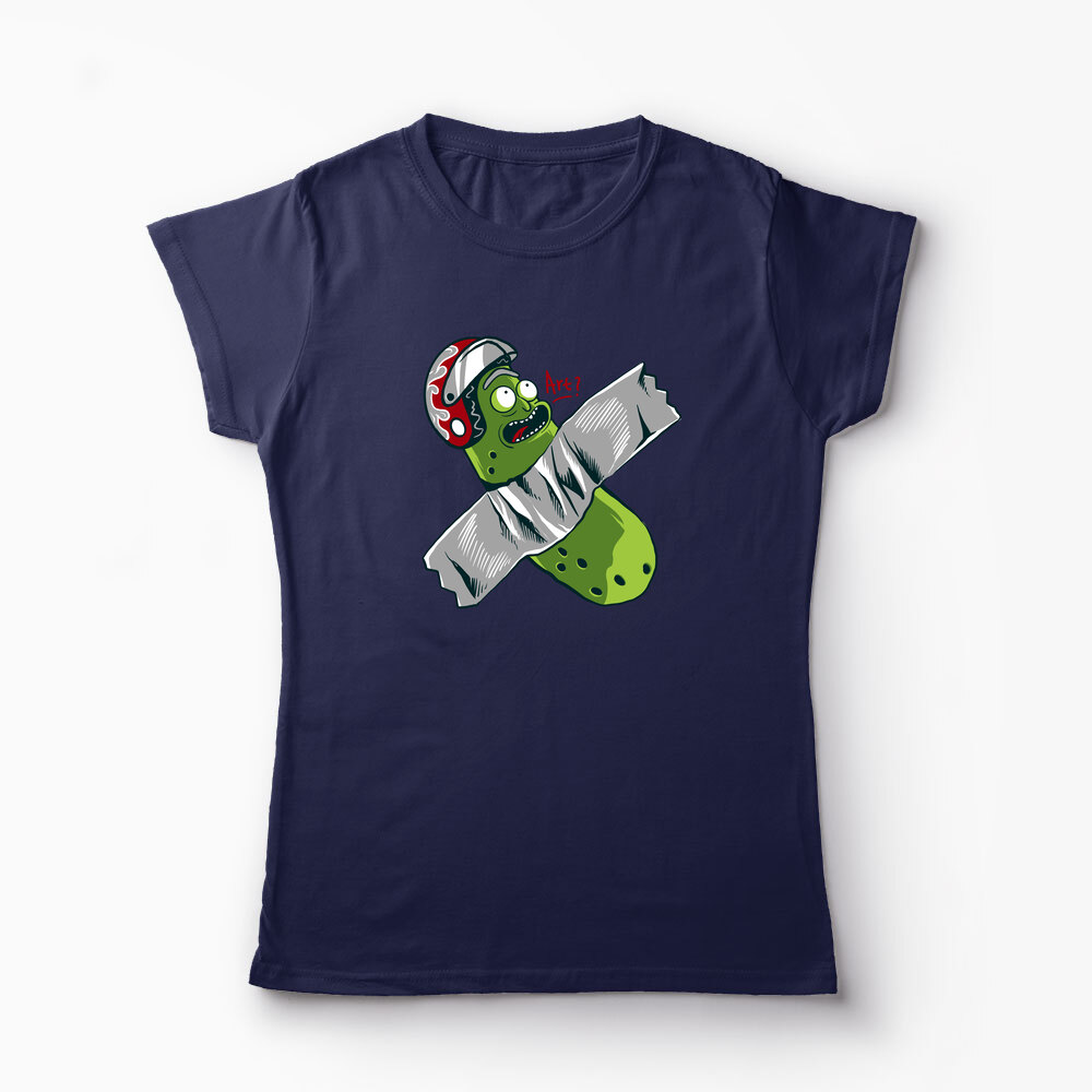 Tricou Personalizat Pickle Rick Taped Art - Rick and Morty - Femei-Bleumarin