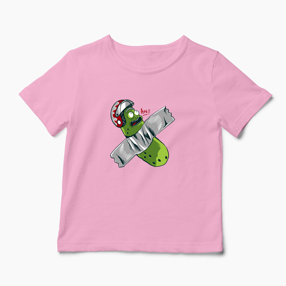 Tricou Personalizat Pickle Rick Taped Art - Rick and Morty - Copii-Roz
