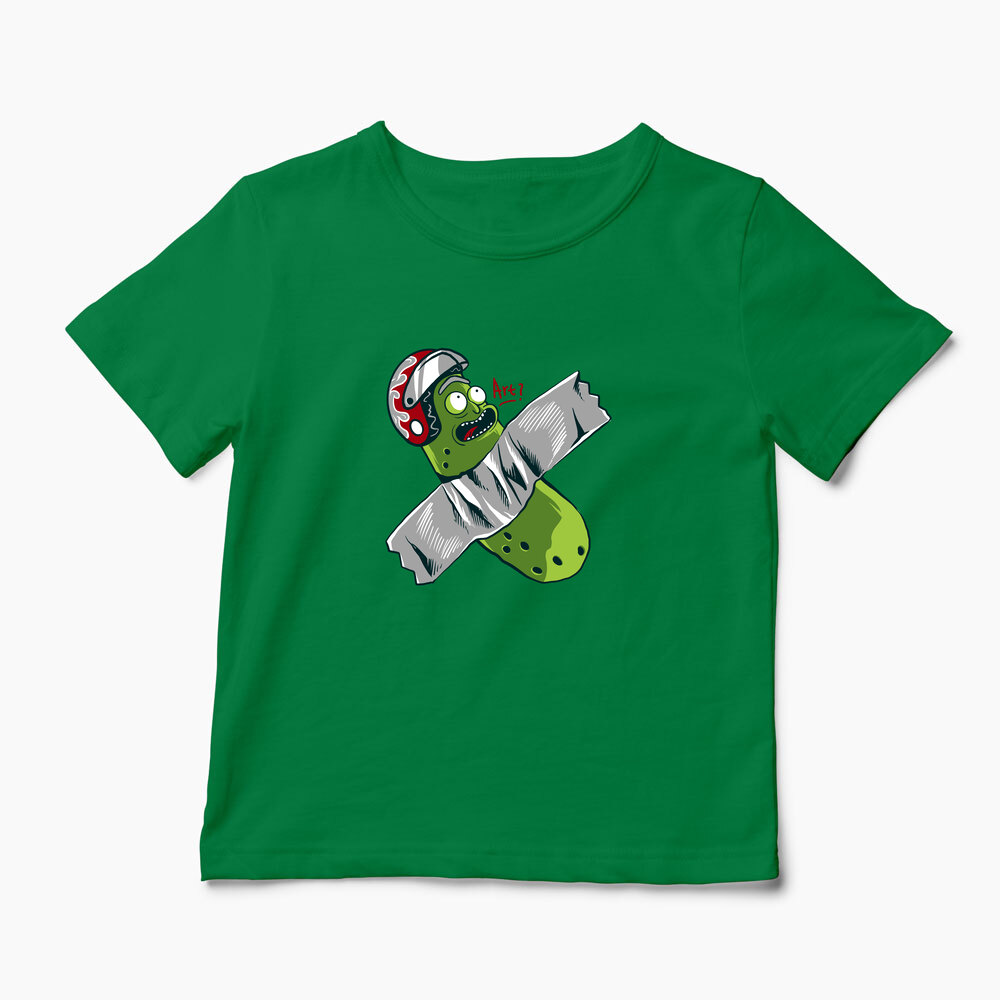 Tricou Personalizat Pickle Rick Taped Art - Rick and Morty - Copii-Verde
