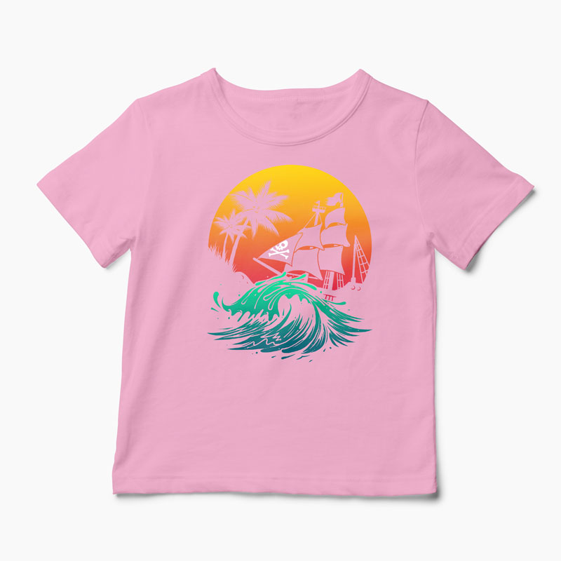 Tricou Personalizat Pirate Ship - Copii-Roz
