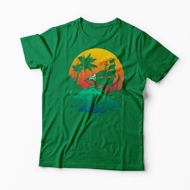 Tricou Personalizat Pirate Ship - Bărbați-Verde