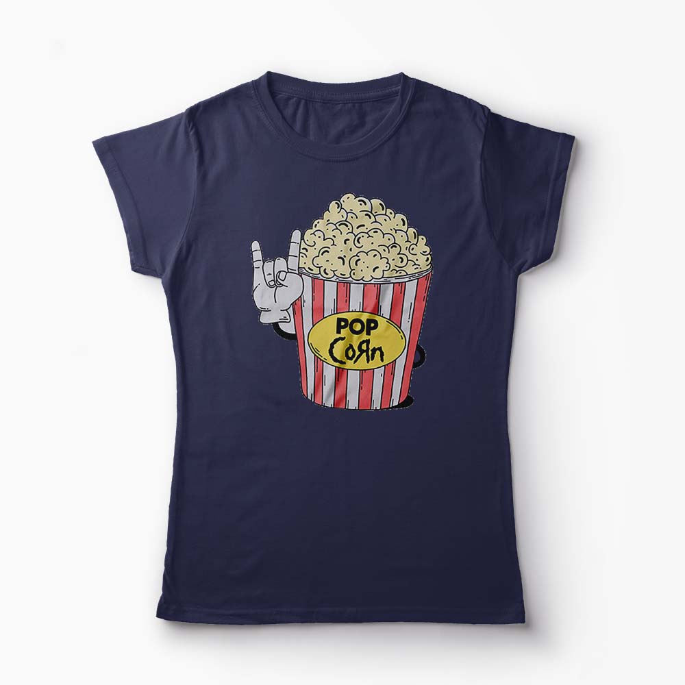Tricou Personalizat Pop Korn Rock - Femei-Bleumarin