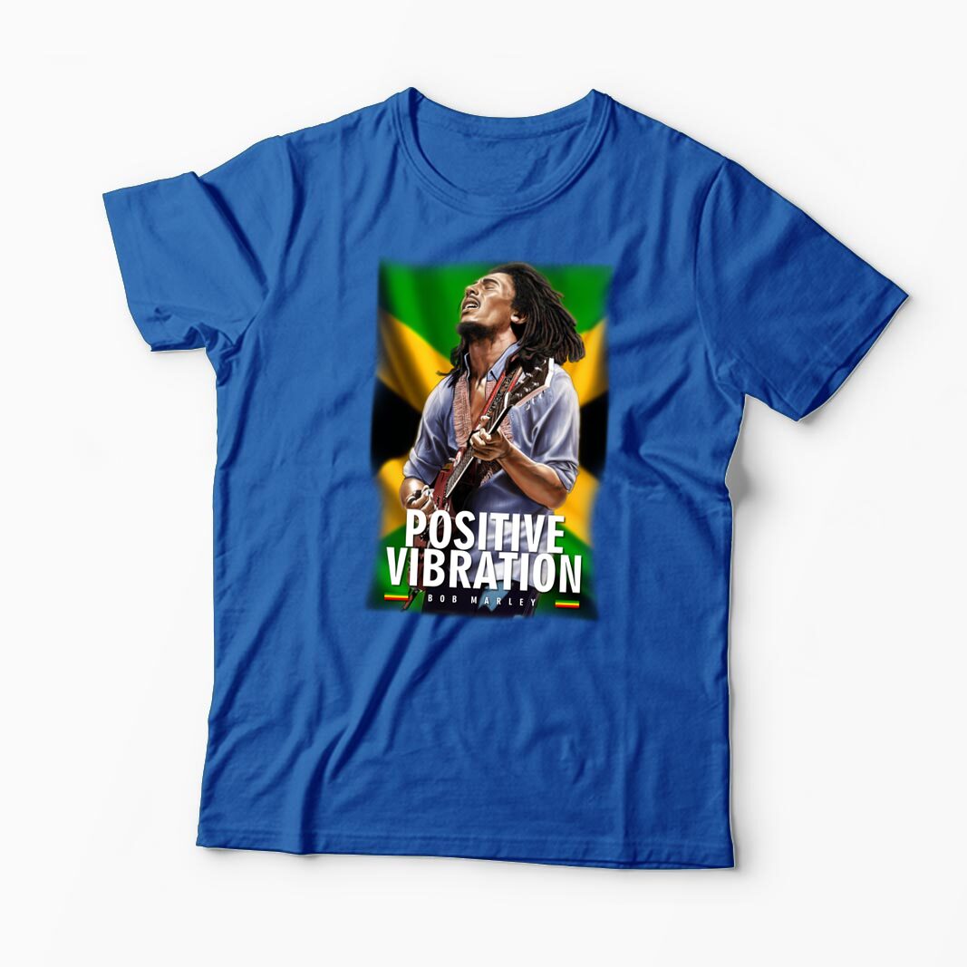 Tricou Personalizat Positive Vibration Bob Marley - Bărbați-Albastru Regal