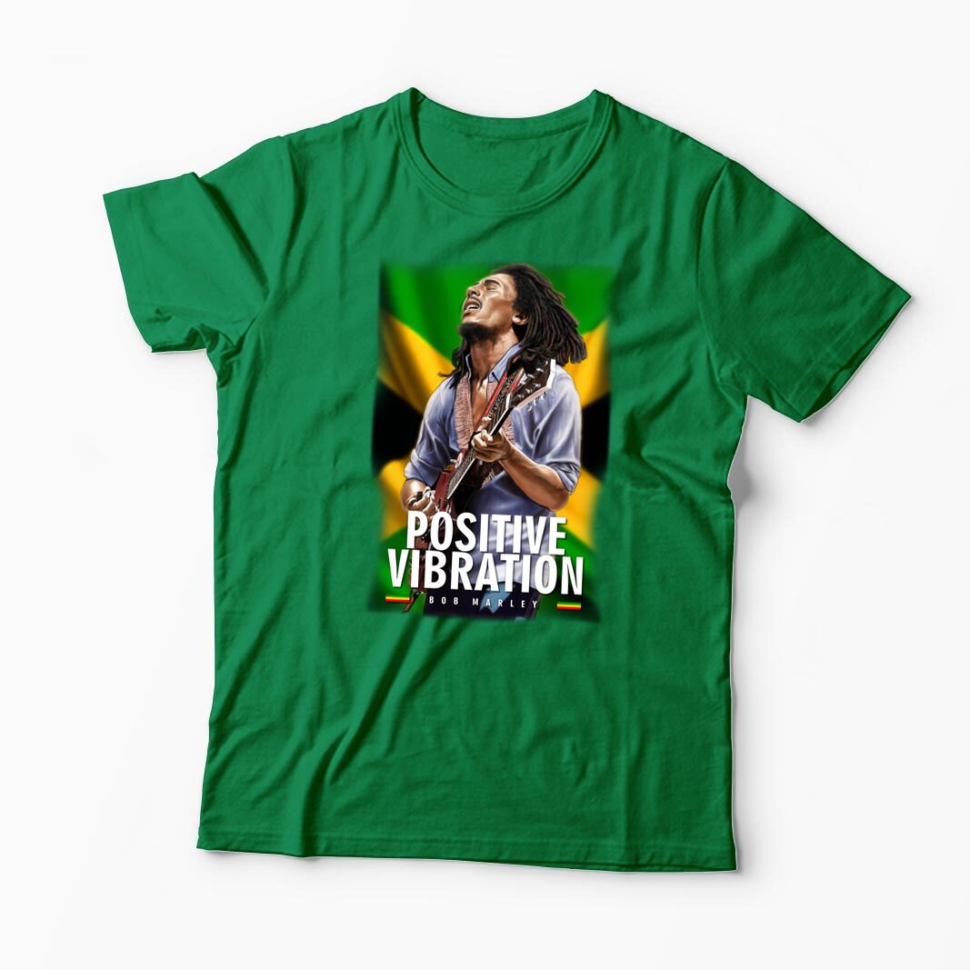 Tricou Personalizat Positive Vibration Bob Marley - Bărbați-Verde