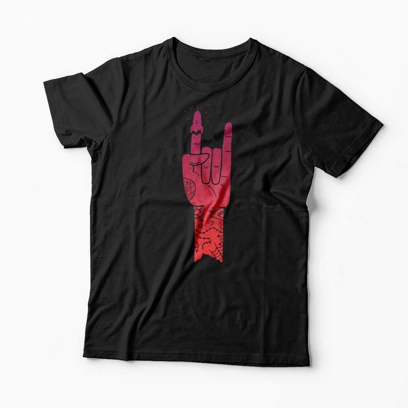 Tricou Personalizat ROCKet Ship - Bărbați-Negru
