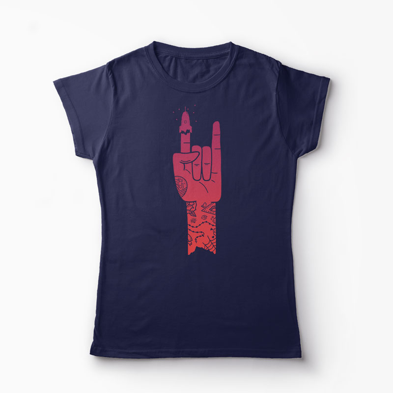 Tricou Personalizat ROCKet Ship - Femei-Bleumarin
