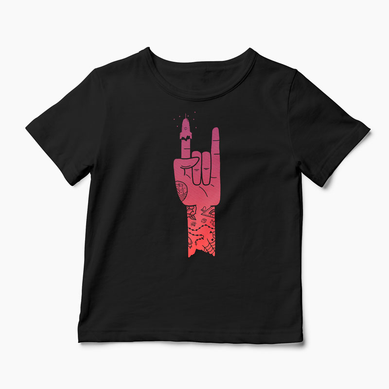 Tricou Personalizat ROCKet Ship - Copii-Negru