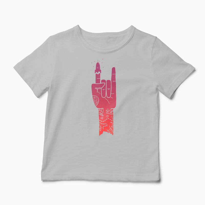 Tricou Personalizat ROCKet Ship - Copii-Gri