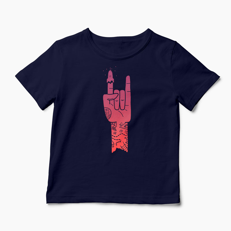 Tricou Personalizat ROCKet Ship - Copii-Bleumarin