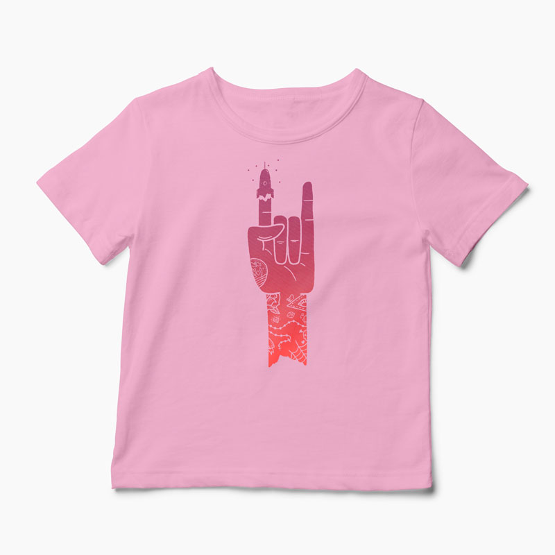 Tricou Personalizat ROCKet Ship - Copii-Roz
