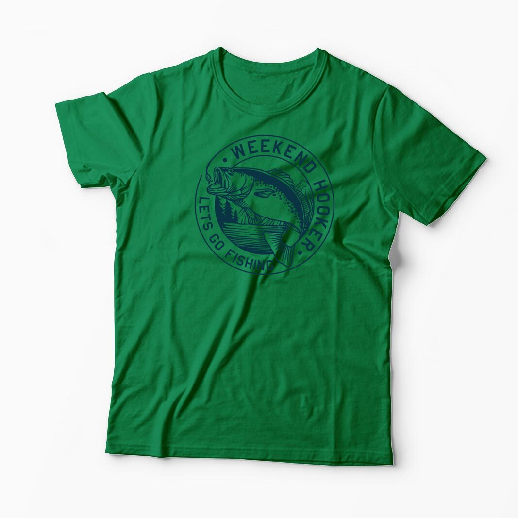 Tricou Personalizat Să Mergem La Pescuit-Weekend Hooker - Bărbați-Verde