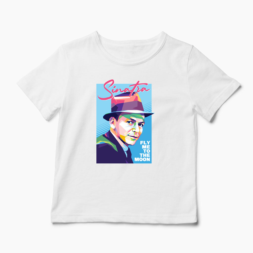 Tricou Personalizat Sinatra - Fly Me To The Moon - Copii-Alb
