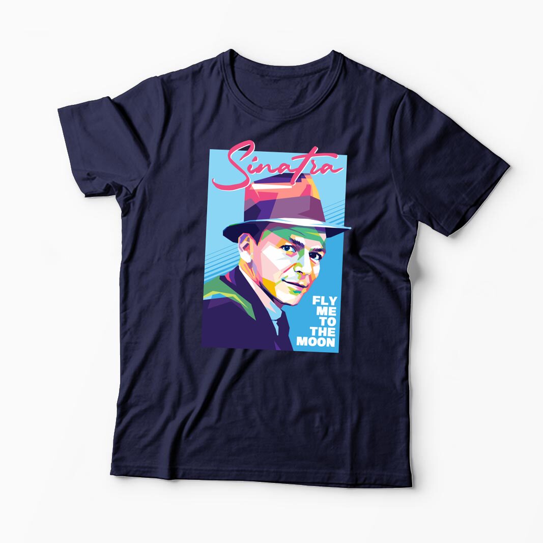 Tricou Personalizat Sinatra - Fly Me To The Moon - Bărbați-Bleumarin