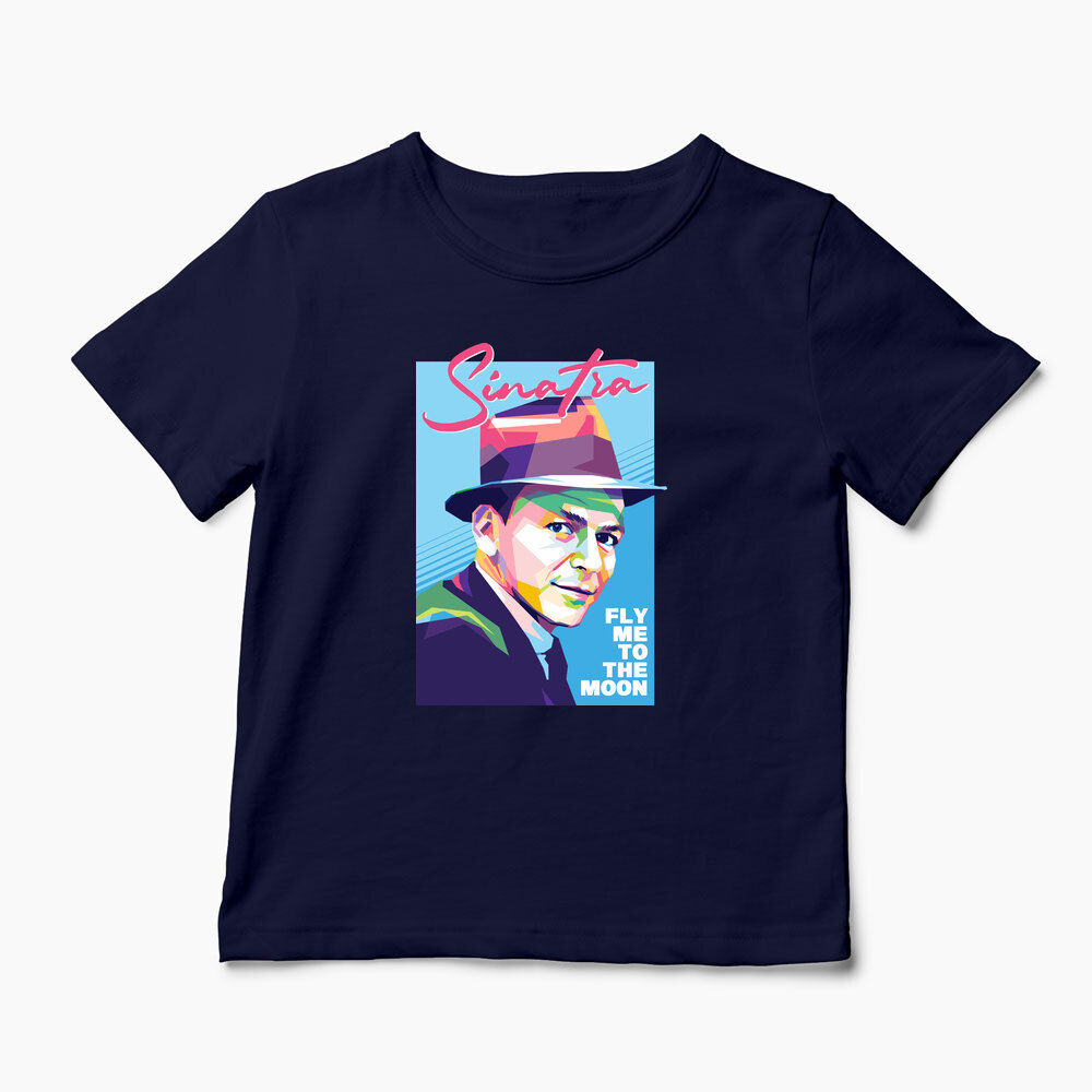 Tricou Personalizat Sinatra - Fly Me To The Moon - Copii-Bleumarin