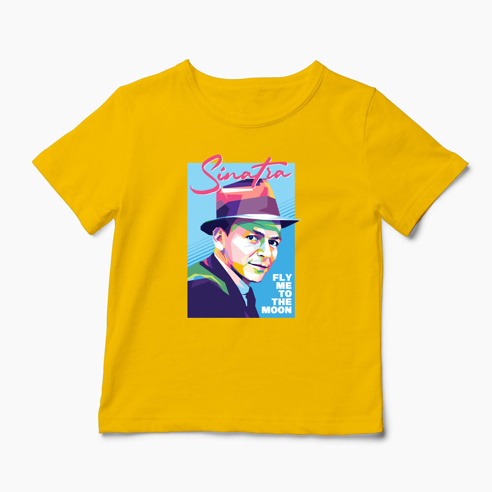 Tricou Personalizat Sinatra - Fly Me To The Moon - Copii-Galben