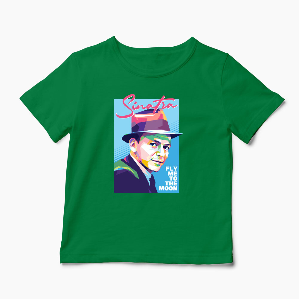 Tricou Personalizat Sinatra - Fly Me To The Moon - Copii-Verde