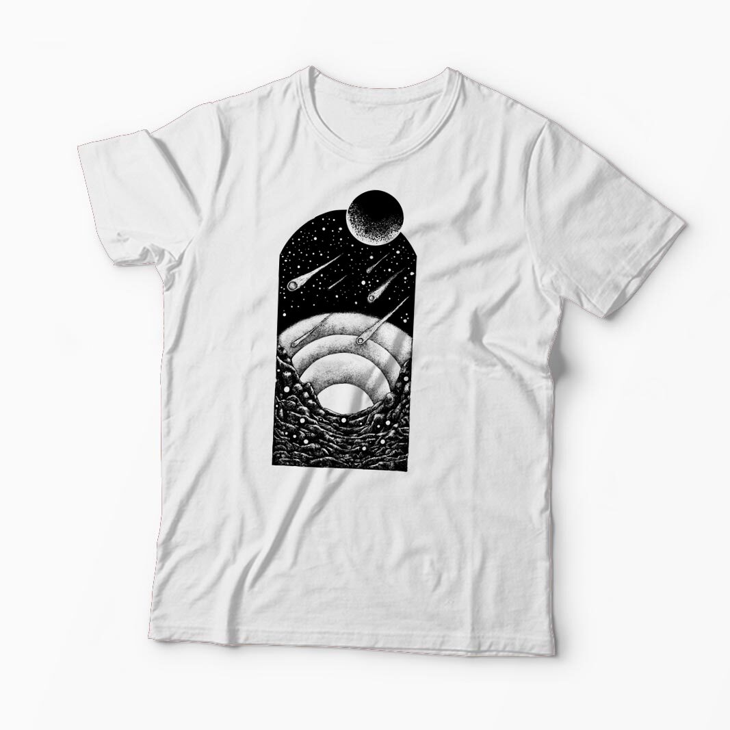Tricou Personalizat Spațiu Univers Asteroizi - Bărbați-Alb