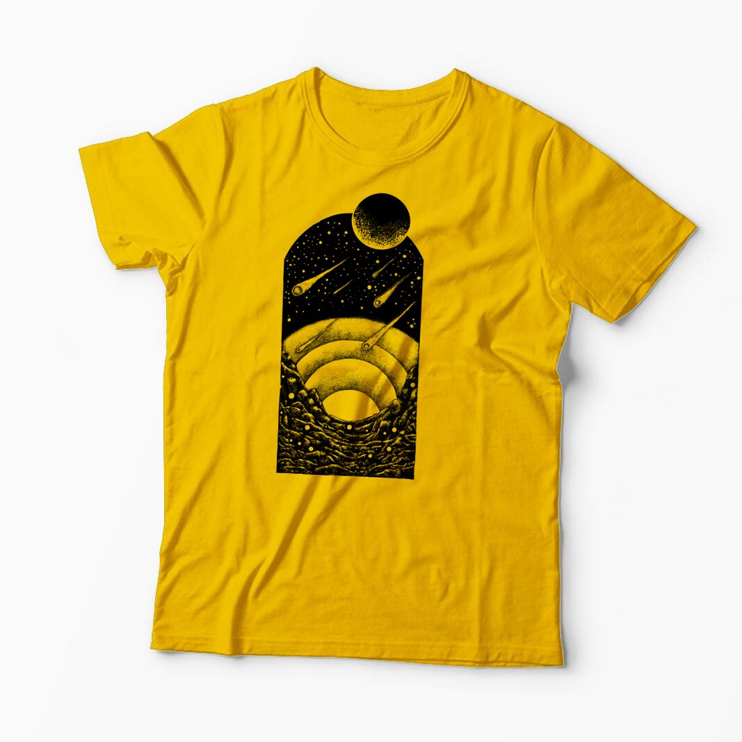 Tricou Personalizat Spațiu Univers Asteroizi - Bărbați-Galben