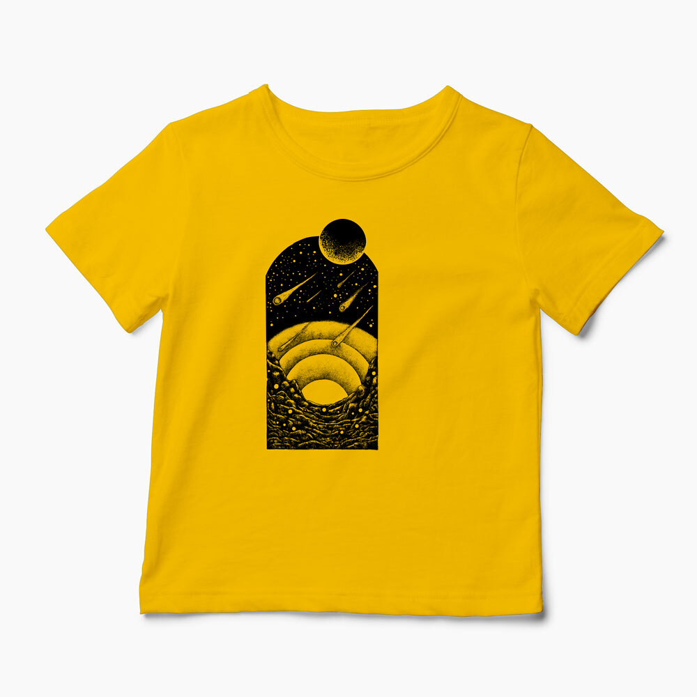 Tricou Personalizat Spațiu Univers Asteroizi - Copii-Galben