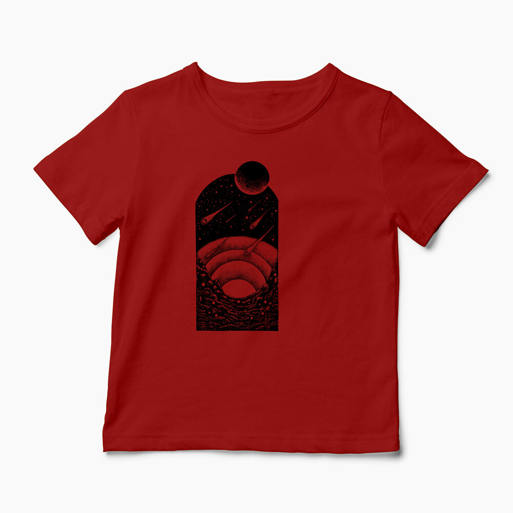 Tricou Personalizat Spațiu Univers Asteroizi - Copii-Roșu
