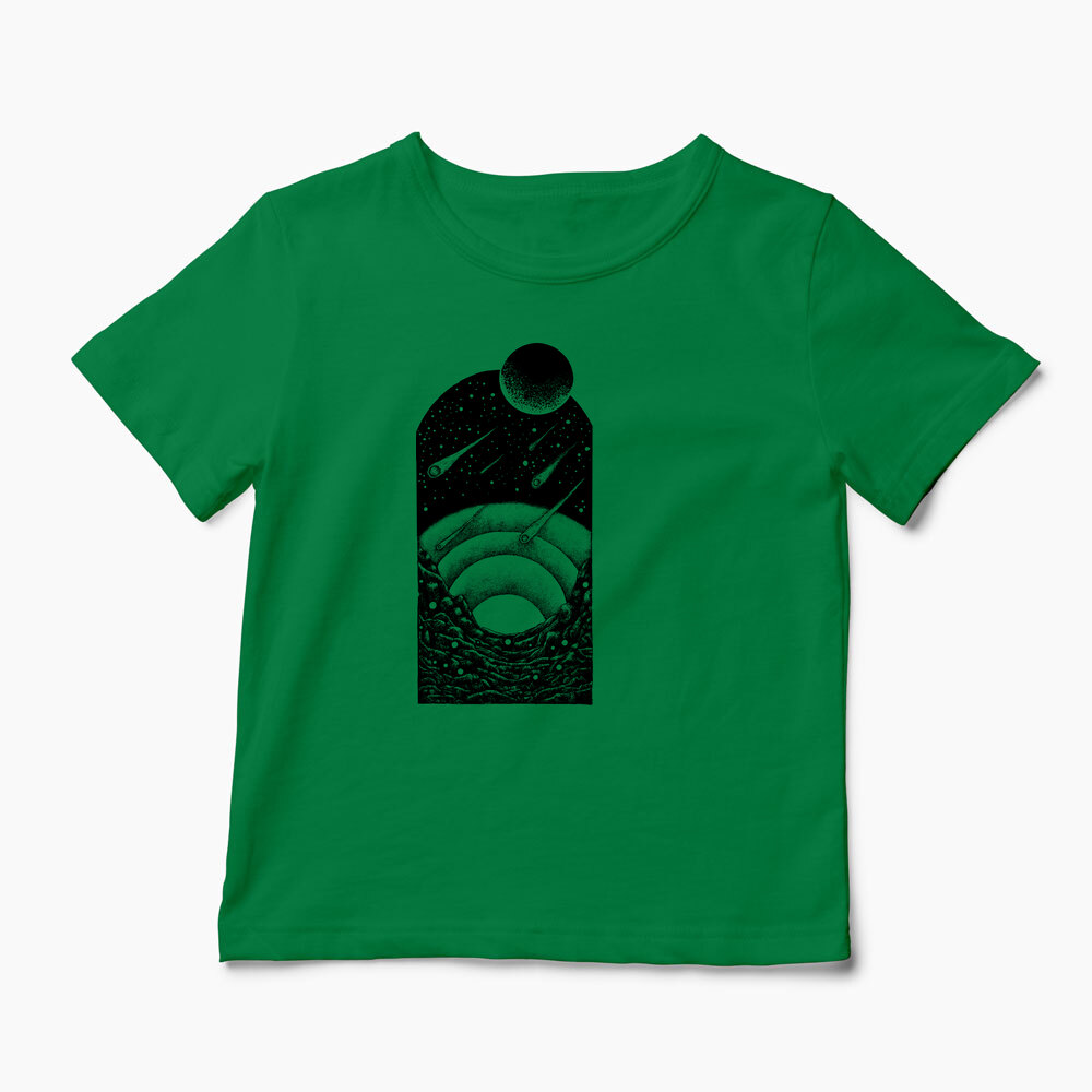 Tricou Personalizat Spațiu Univers Asteroizi - Copii-Verde