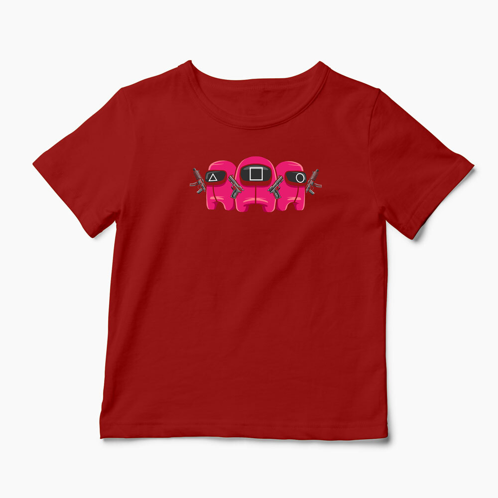 Tricou Personalizat Squid Game Imposter 1 - Copii-Roșu