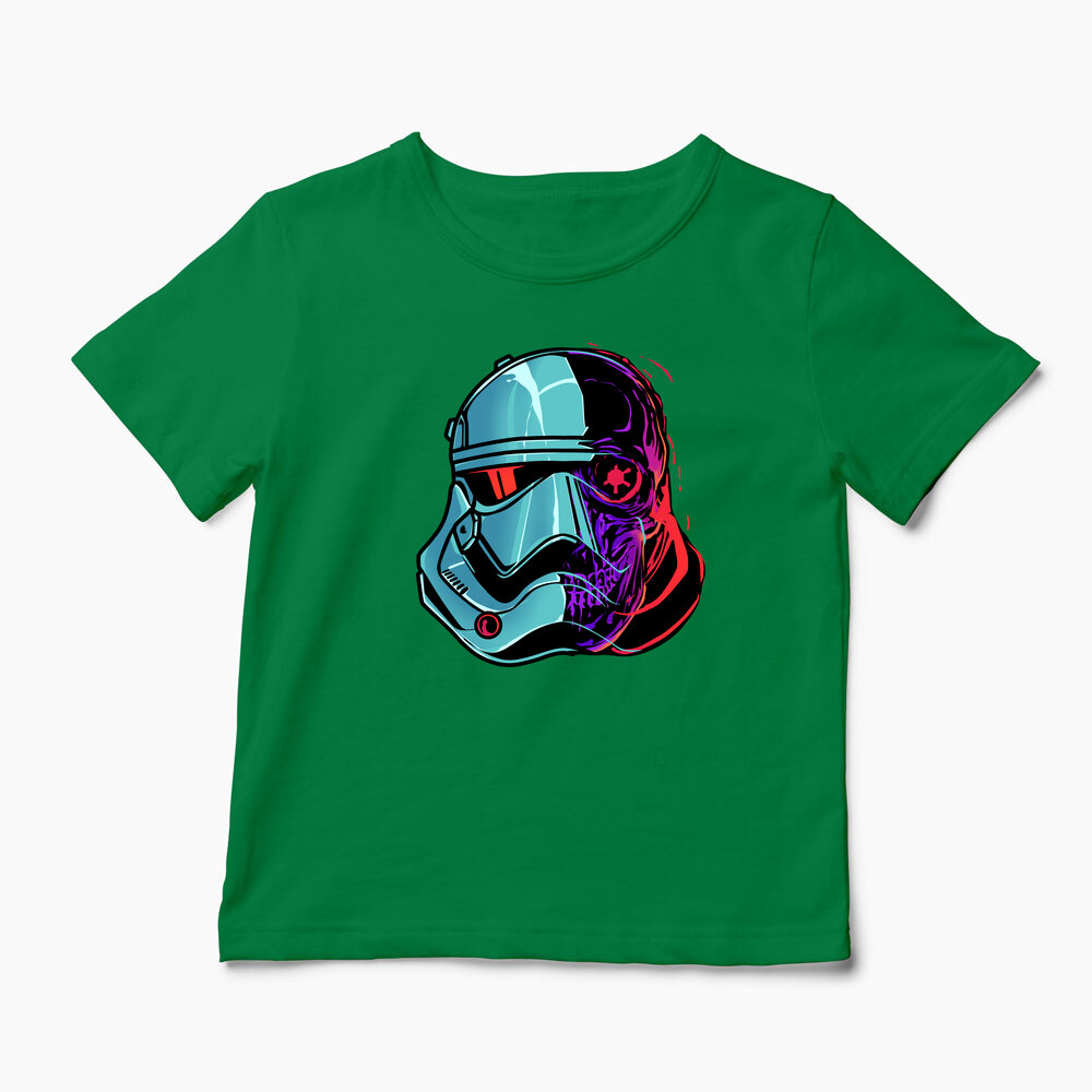 Tricou Personalizat Stormtrooper Cască & Craniu - Copii-Verde