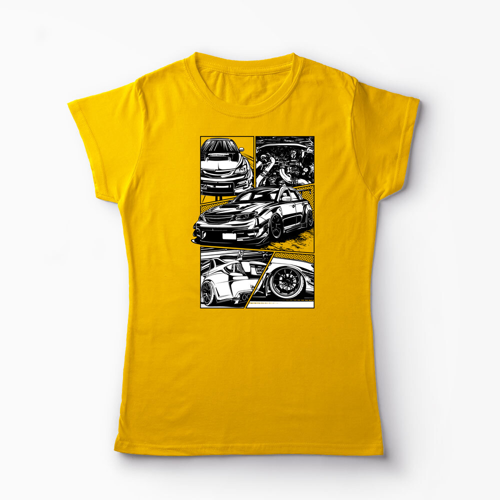 Tricou Personalizat Subaru WRX STI - Femei-Galben